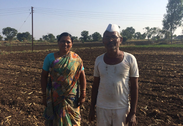 Madhavrao Thorat, a marginal farmer, has no time to spare to stand in the lines outside banks as he is sowing onions in his field, in the village of Devgaon, more than 200 km north of Mumbai. Image Credit: India Spend/Swagata Yadavar Madhavrao Thorat, a marginal farmer, has no time to spare to stand in the lines outside banks as he is sowing onions in his field, in the village of Devgaon, more than 200 km north of Mumbai. Image Credit: India Spend/Swagata Yadavar