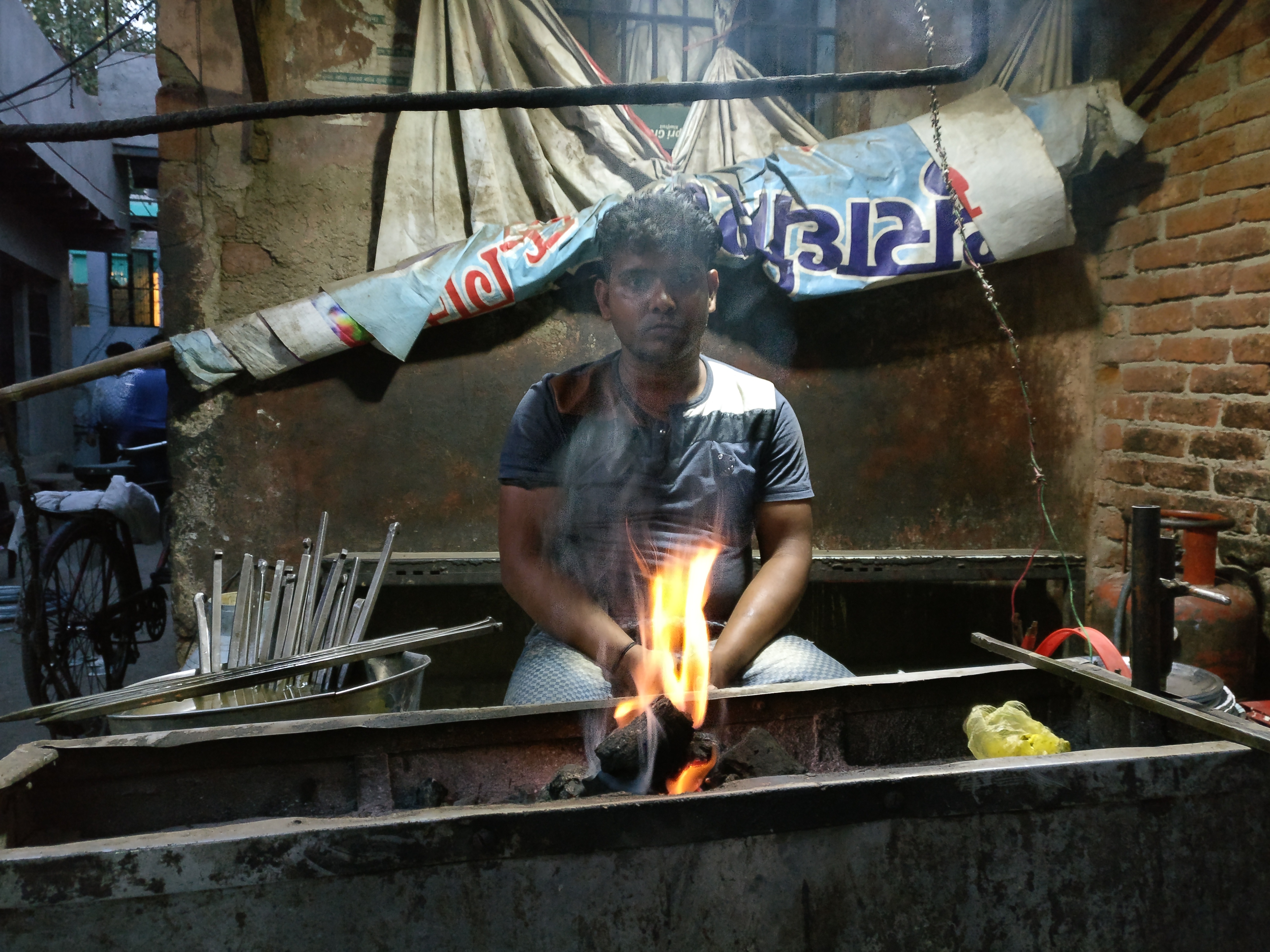 Jamil runs a small kabab stall in Agra and is struggling to get enough buffalo meat. On Thursday, he had made only 4 kilos of kababs – half his regular quantity. Jamil runs a small kabab stall in Agra and is struggling to get enough buffalo meat. On Thursday, he had made only 4 kilos of kababs – half his regular quantity.
