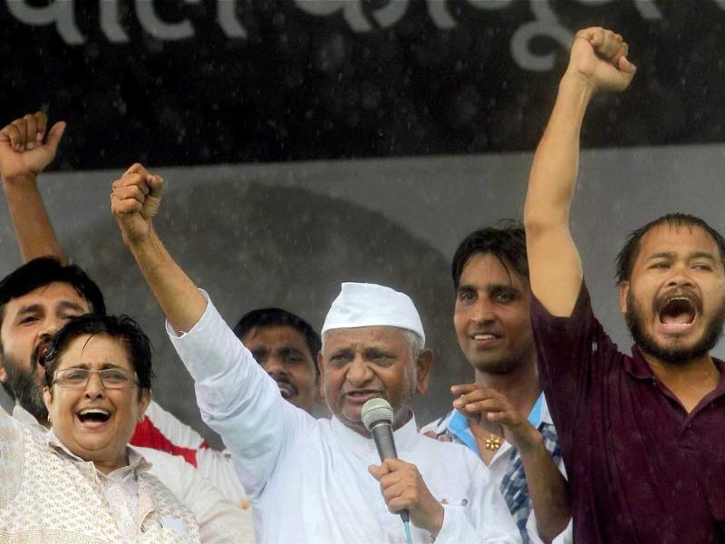 Akhil Gogoi (right) with Anna Hazare at Ramlila Maidan in Delhi in 2011. (Photo credit: HT). Akhil Gogoi (right) with Anna Hazare at Ramlila Maidan in Delhi in 2011. (Photo credit: HT).