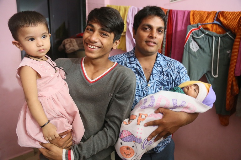 Amiruddin with his family before leaving for the airport. Image credit: Sooni Taraporevala. Amiruddin with his family before leaving for the airport. Image credit: Sooni Taraporevala.