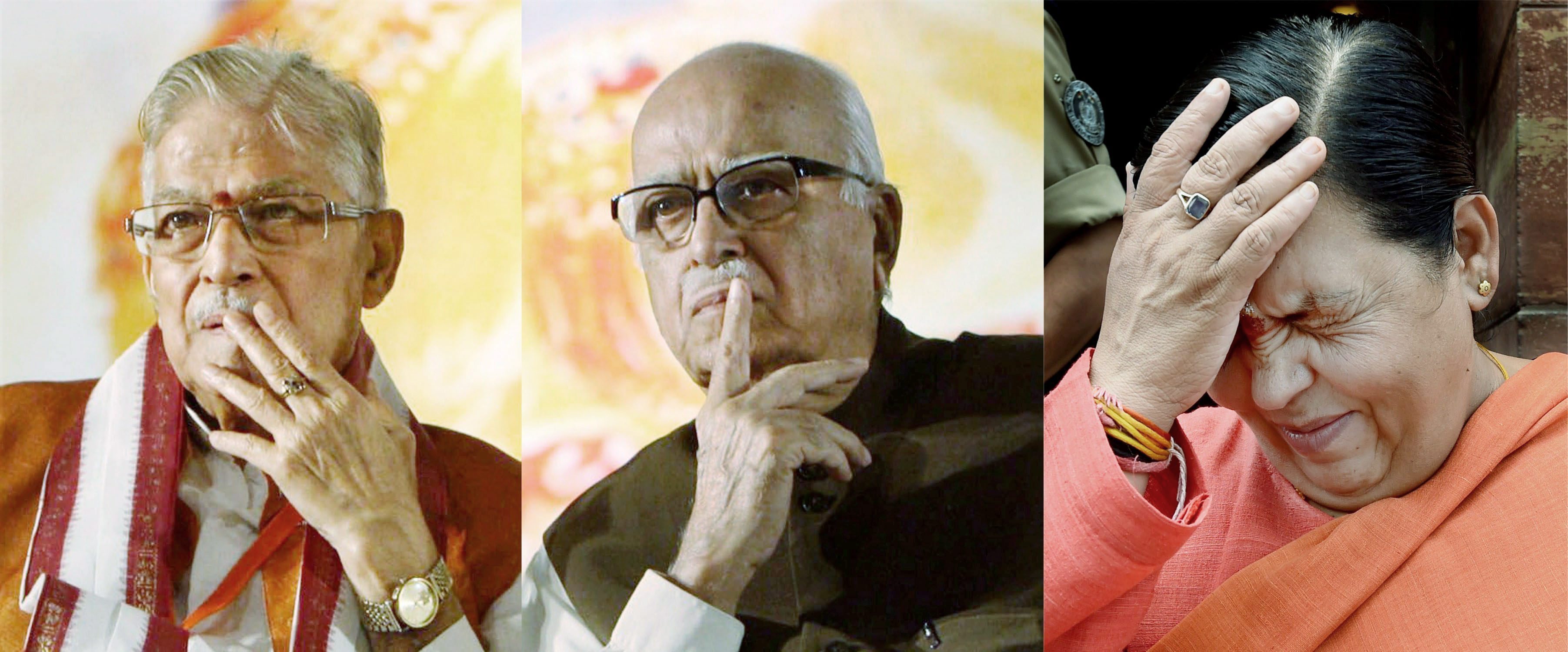 MM Joshi, LK Advani and Uma Bharti. MM Joshi, LK Advani and Uma Bharti.