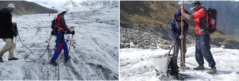 Researchers collecting data from remote sites. Courtesy: University of Kashmir Researchers collecting data from remote sites. Courtesy: University of Kashmir