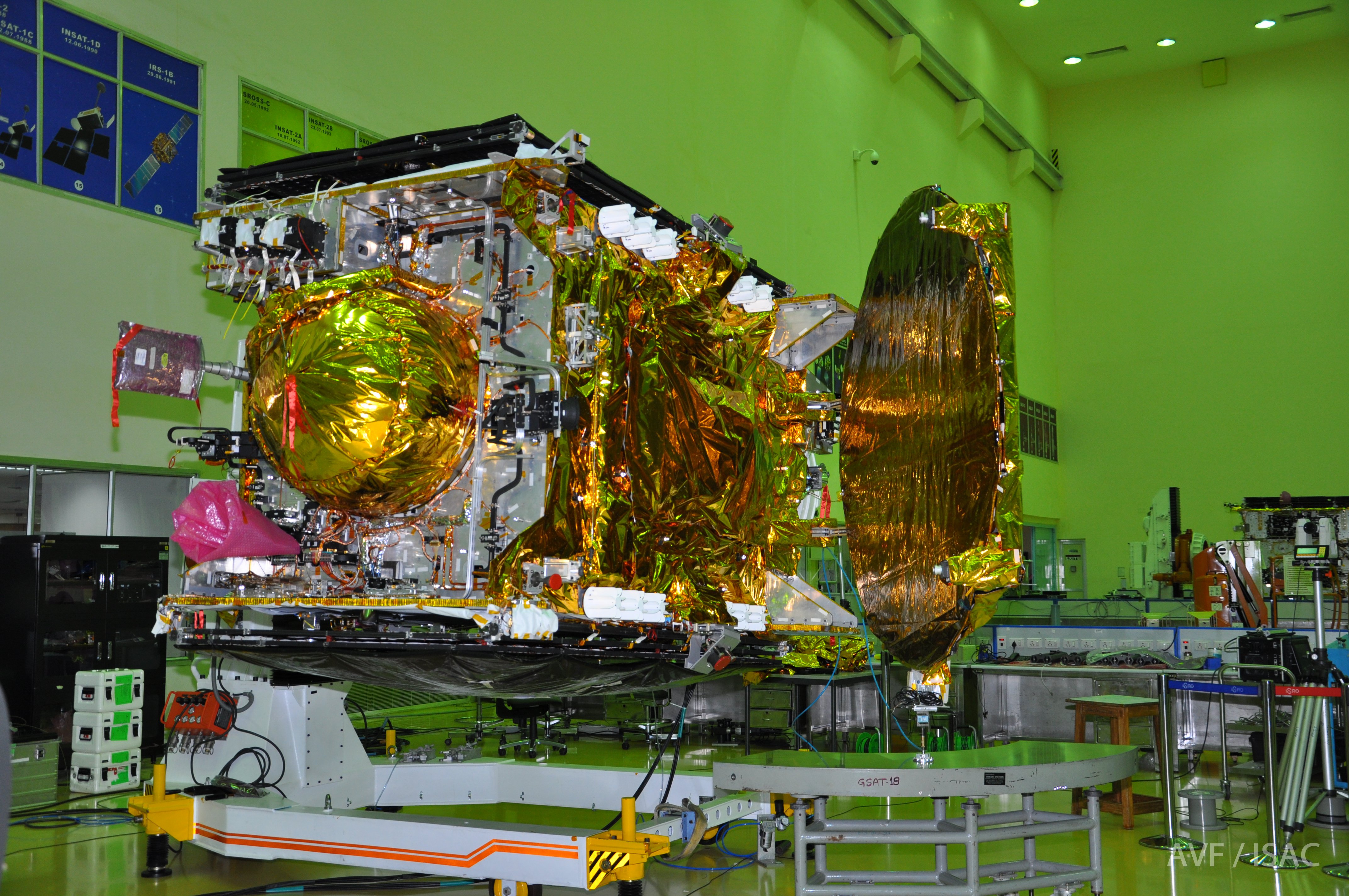 Reflector deployment test in progress. (Credit: ISRO) Reflector deployment test in progress. (Credit: ISRO)