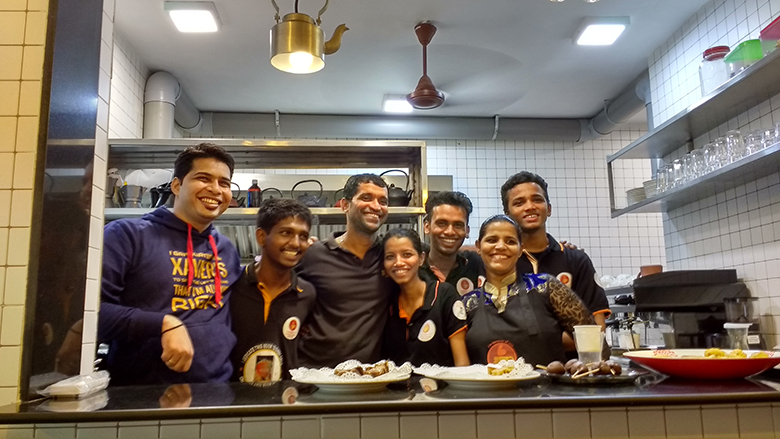 The staff of Bombay to Barcelona Library Café. The staff of Bombay to Barcelona Library Café.