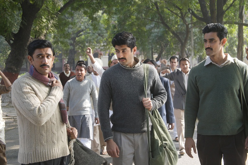(L-R) Amit Dadh, Mohit Marwah and Kunal Kapoor in Raag Desh. Image credit: Rajya Sabha TV. (L-R) Amit Dadh, Mohit Marwah and Kunal Kapoor in Raag Desh. Image credit: Rajya Sabha TV.