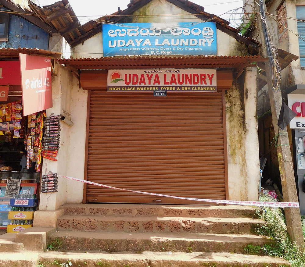 Sharath Madivala's laundry shop on BC Road. Photo: TA Ameerudheen Sharath Madivala's laundry shop on BC Road. Photo: TA Ameerudheen