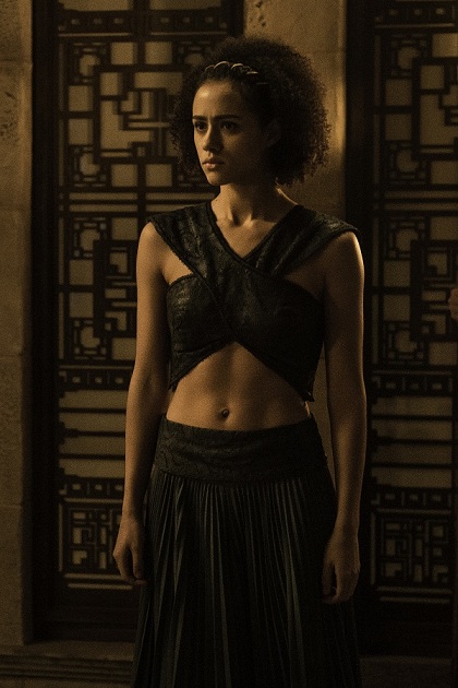 Nathalie Emmanuel as Missandei in Game of Thrones. Image credit: Home Box office, Inc. Nathalie Emmanuel as Missandei in Game of Thrones. Image credit: Home Box office, Inc.