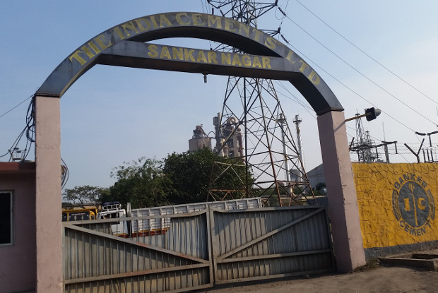 India Cements’ flagship cement factory in Sankarnagar, Thalaiyuthu village, Tirunelveli district. As president of the village panchayat, Krishnaveni issued four pollution notices to the company. ( Photo credit : Bhanupriya Rao ) India Cements’ flagship cement factory in Sankarnagar, Thalaiyuthu village, Tirunelveli district. As president of the village panchayat, Krishnaveni issued four pollution notices to the company. ( Photo credit : Bhanupriya Rao )