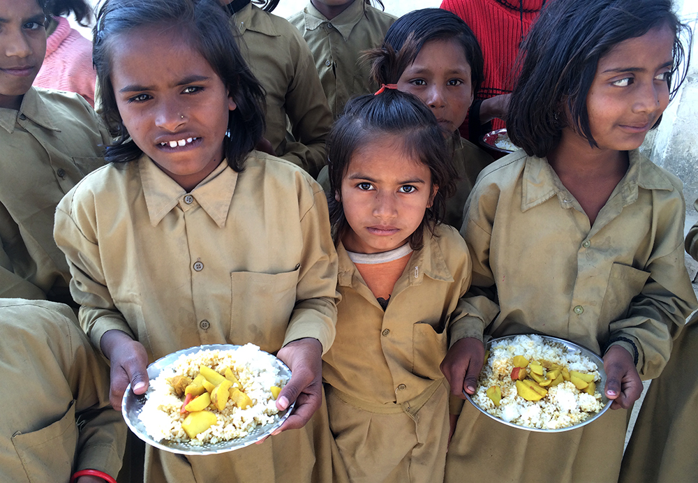 Potatoes and rice for the school mid-day meal. Potatoes and rice for the school mid-day meal.