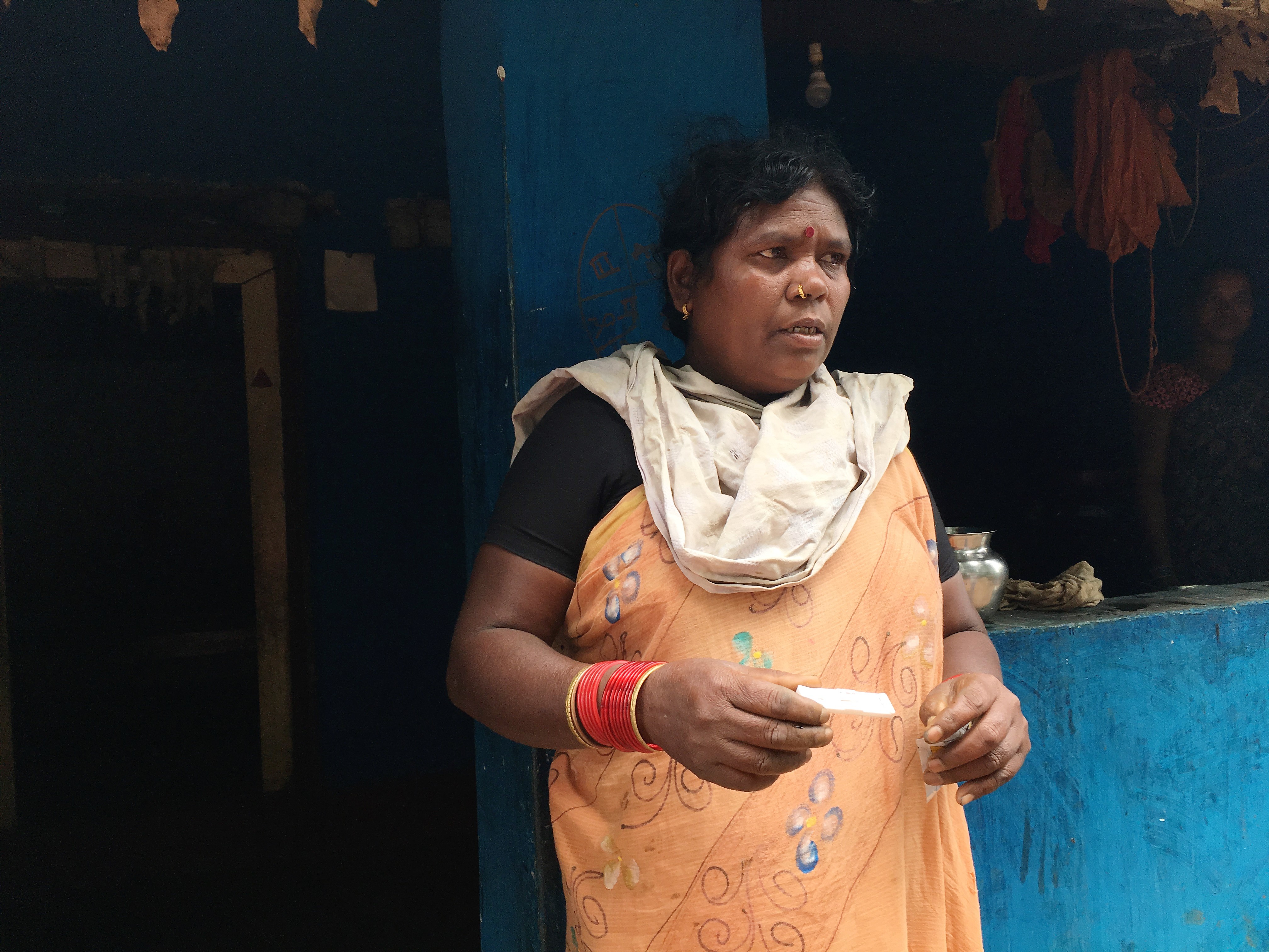 Kanamma displays the rapid blood test kit that did not work for patient Ashwath Kumar. (Photo: Menaka Rao) Kanamma displays the rapid blood test kit that did not work for patient Ashwath Kumar. (Photo: Menaka Rao)