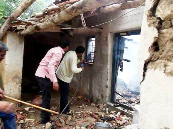 The house of Piyush Sarvaiya in Ankolali village in Una where his brother was burnt alive in 2012. The house of Piyush Sarvaiya in Ankolali village in Una where his brother was burnt alive in 2012.