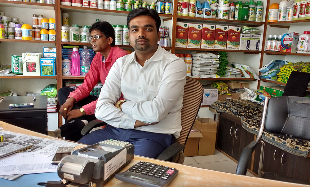 Sumit Sangpal runs a fertiliser shop in Nashik, Maharashtra. Photo by Mridula Chari Sumit Sangpal runs a fertiliser shop in Nashik, Maharashtra. Photo by Mridula Chari