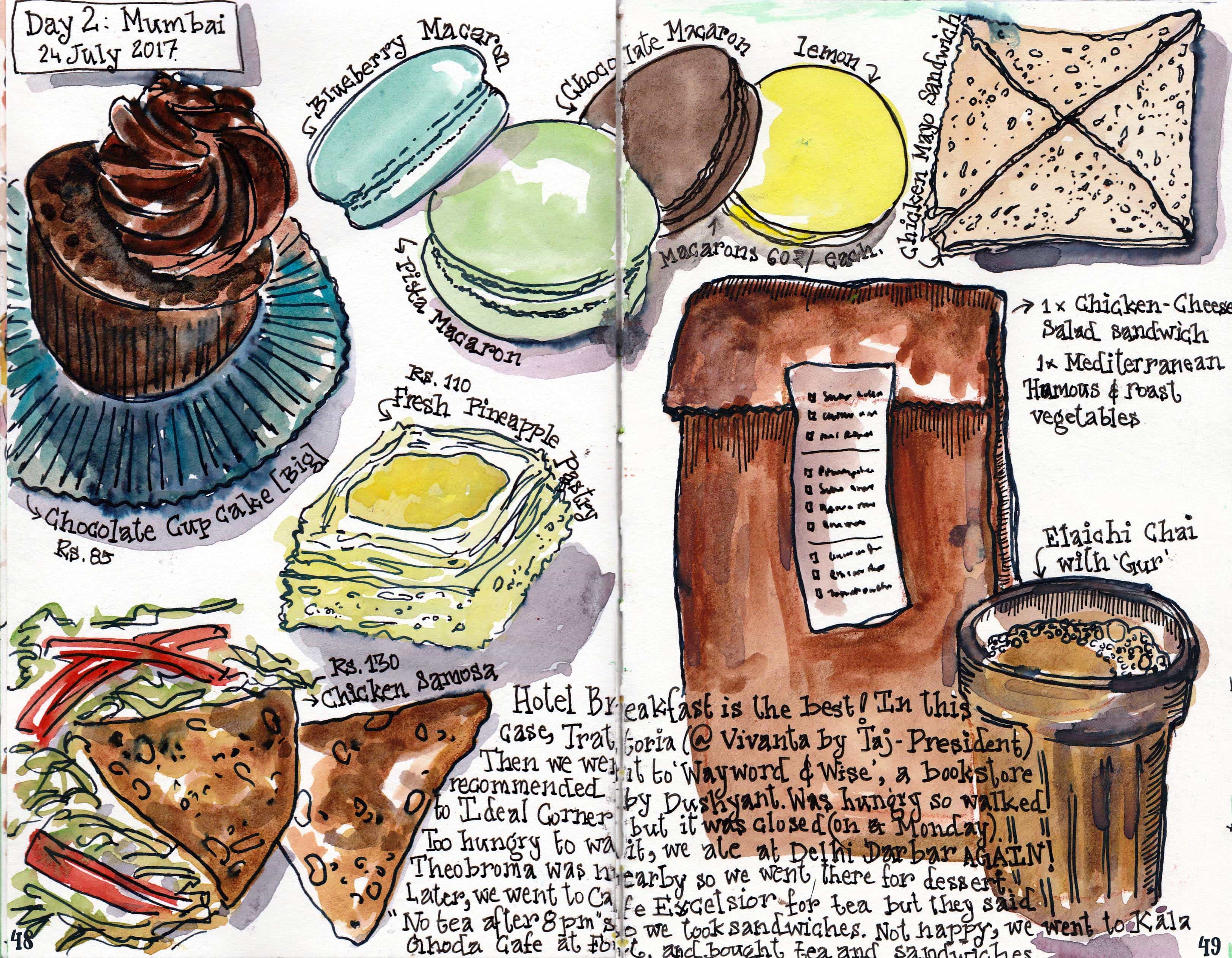 A page from the Mumbai chapter of 'Food Swings'. Image credit: Yasra Khoker. A page from the Mumbai chapter of 'Food Swings'. Image credit: Yasra Khoker.