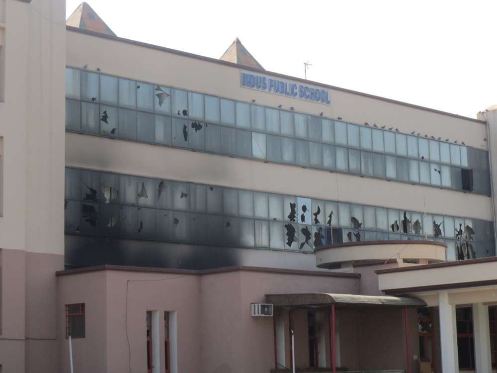 Indus Public School on the outskirts of Rohtak was among the five private schools that the mob set on fire. Indus Public School on the outskirts of Rohtak was among the five private schools that the mob set on fire.