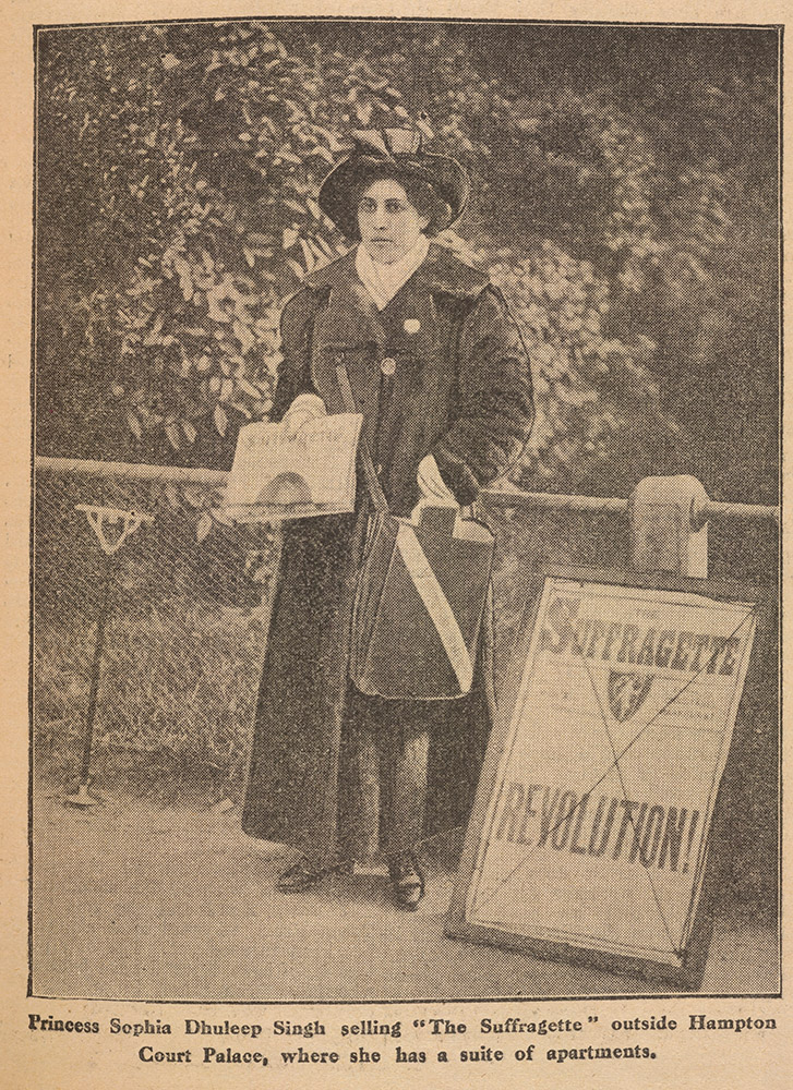 Sophia Duleep Singh The Suffragette, April 18, 1913. Image courtesy of the British Library Board. Sophia Duleep Singh The Suffragette, April 18, 1913. Image courtesy of the British Library Board.