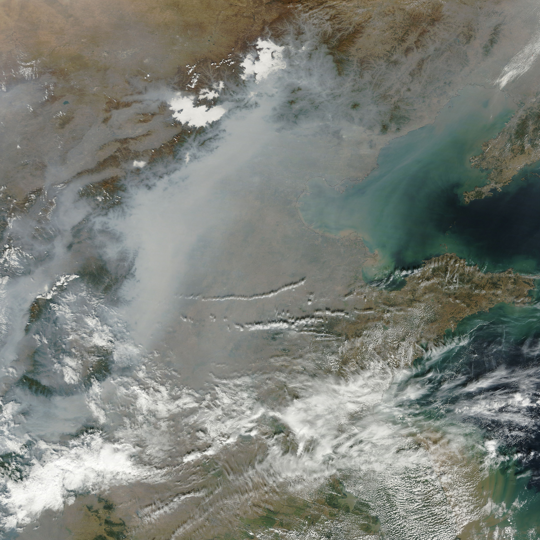 Haze due to particulate matter over North China in October 2014. (Image: NASA Goddard Space Flight Center/Flickr) Haze due to particulate matter over North China in October 2014. (Image: NASA Goddard Space Flight Center/Flickr)