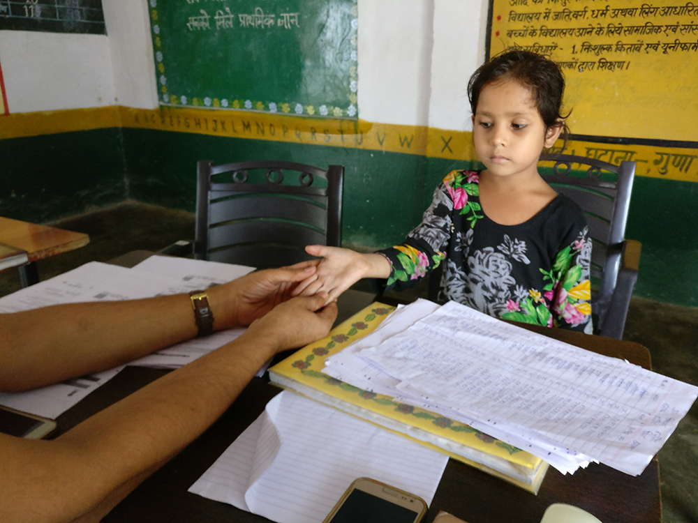 Sumaiya's fingerprints cannot be read. Photo credit: Shreya Roy Chowdhury Sumaiya's fingerprints cannot be read. Photo credit: Shreya Roy Chowdhury