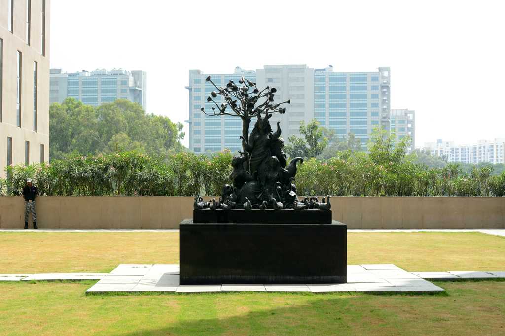 Jayasri Burman’s ‘Dharitri’ depicts one of her favourite subjects – the mythical female embodiment of earth and nature. Photo credit: Nikhita Venugopal Jayasri Burman’s ‘Dharitri’ depicts one of her favourite subjects – the mythical female embodiment of earth and nature. Photo credit: Nikhita Venugopal