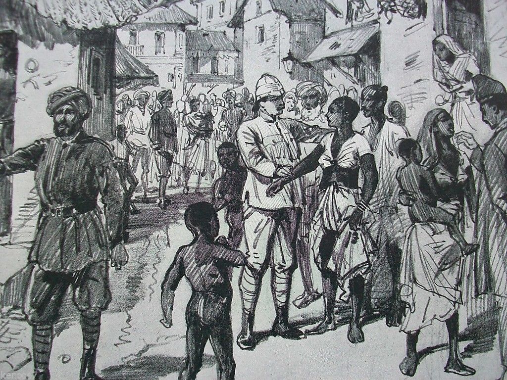 A scene from the Illustrated London News showing colonial administrators forcibly taking suspected plague patients to hospital. A scene from the Illustrated London News showing colonial administrators forcibly taking suspected plague patients to hospital.