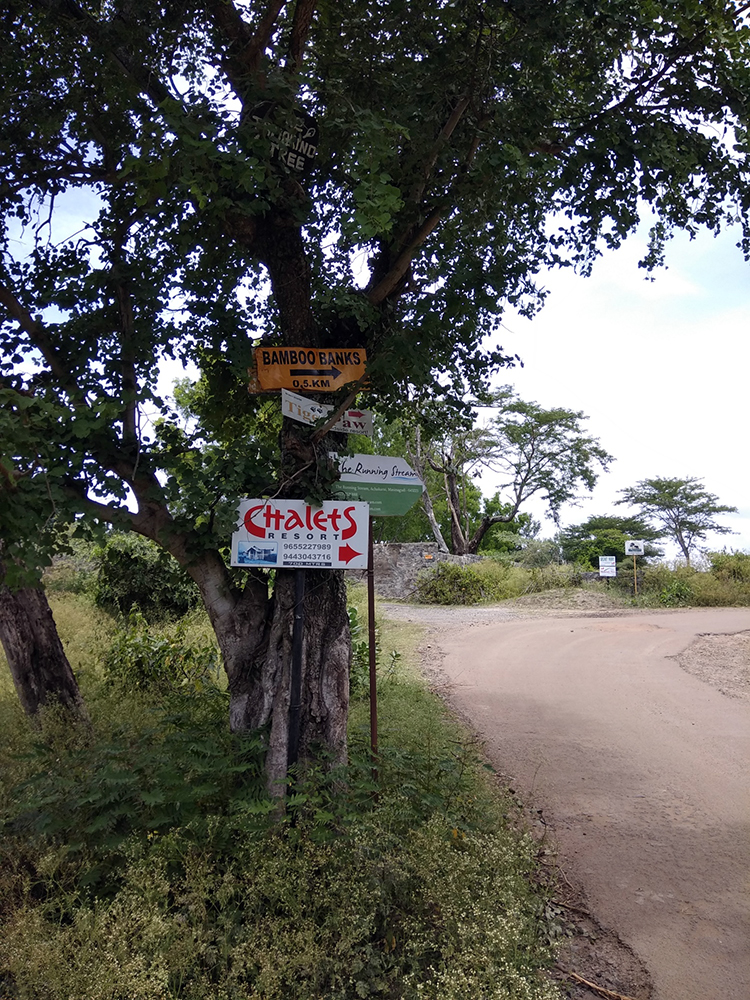 Signboards to several resorts and cottages near the Mudumalai Tiger Reserve. (Photo credit: Sibi Arasu). Signboards to several resorts and cottages near the Mudumalai Tiger Reserve. (Photo credit: Sibi Arasu).
