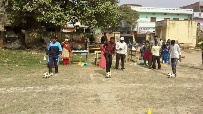 Training the PE teachers. Image credit: Chinmay Athaley Training the PE teachers. Image credit: Chinmay Athaley