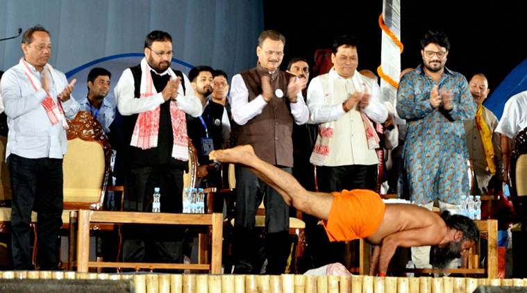 Ramdev at Namami Brahmaputra. Credit: PTI Ramdev at Namami Brahmaputra. Credit: PTI