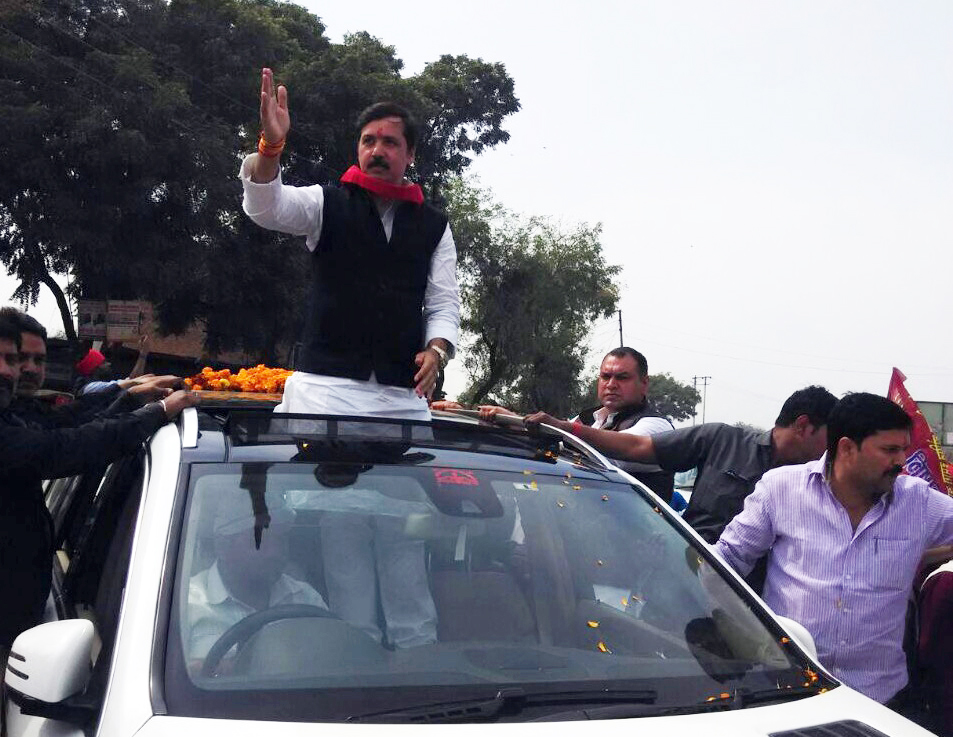 Dhananjay Singh on his campaign trail. Photo credit: NISHAD party Dhananjay Singh on his campaign trail. Photo credit: NISHAD party