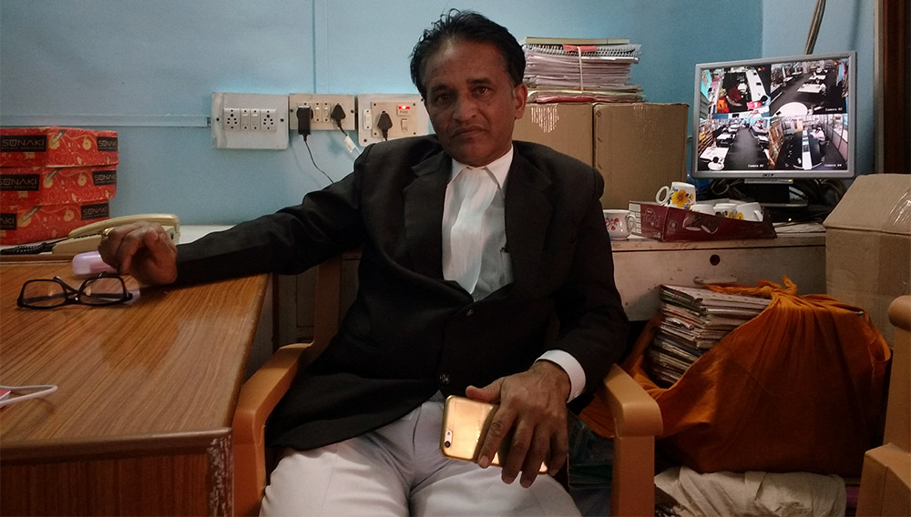 Advocate Uday Gaware in the library of the District Court in Latur. Credit: Mridula Chari Advocate Uday Gaware in the library of the District Court in Latur. Credit: Mridula Chari