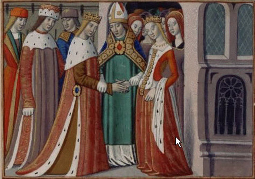 Margaret of Anjou marries Henry VI of England. Image credit: Martial d'Auvergne. Margaret of Anjou marries Henry VI of England. Image credit: Martial d'Auvergne.
