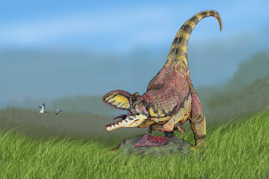 Restoration of Rajasaurus with prey (Wikimedia Commons) Restoration of Rajasaurus with prey (Wikimedia Commons)