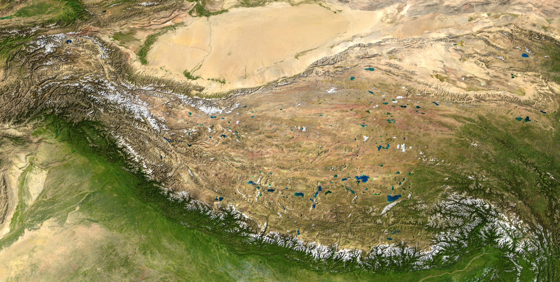 Satellite view of Tibet Satellite view of Tibet