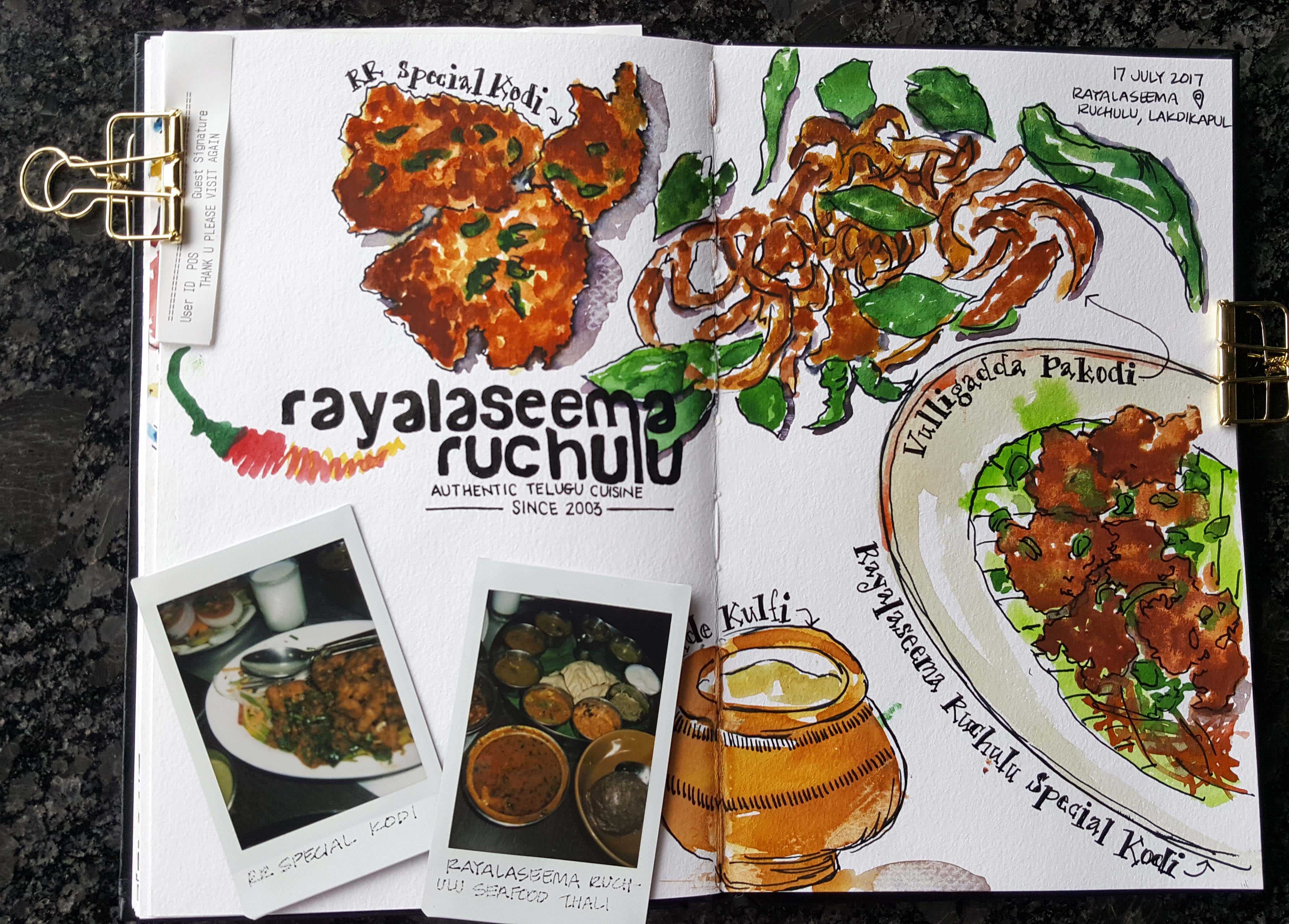 A page from the Hyderabad chapter of 'Food Swings'. Image credit: Yasra Khoker. A page from the Hyderabad chapter of 'Food Swings'. Image credit: Yasra Khoker.