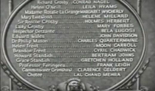Lal Chand Mehra in the cast of credits in ‘The Thirteenth Chair’ (1929). Lal Chand Mehra in the cast of credits in ‘The Thirteenth Chair’ (1929).
