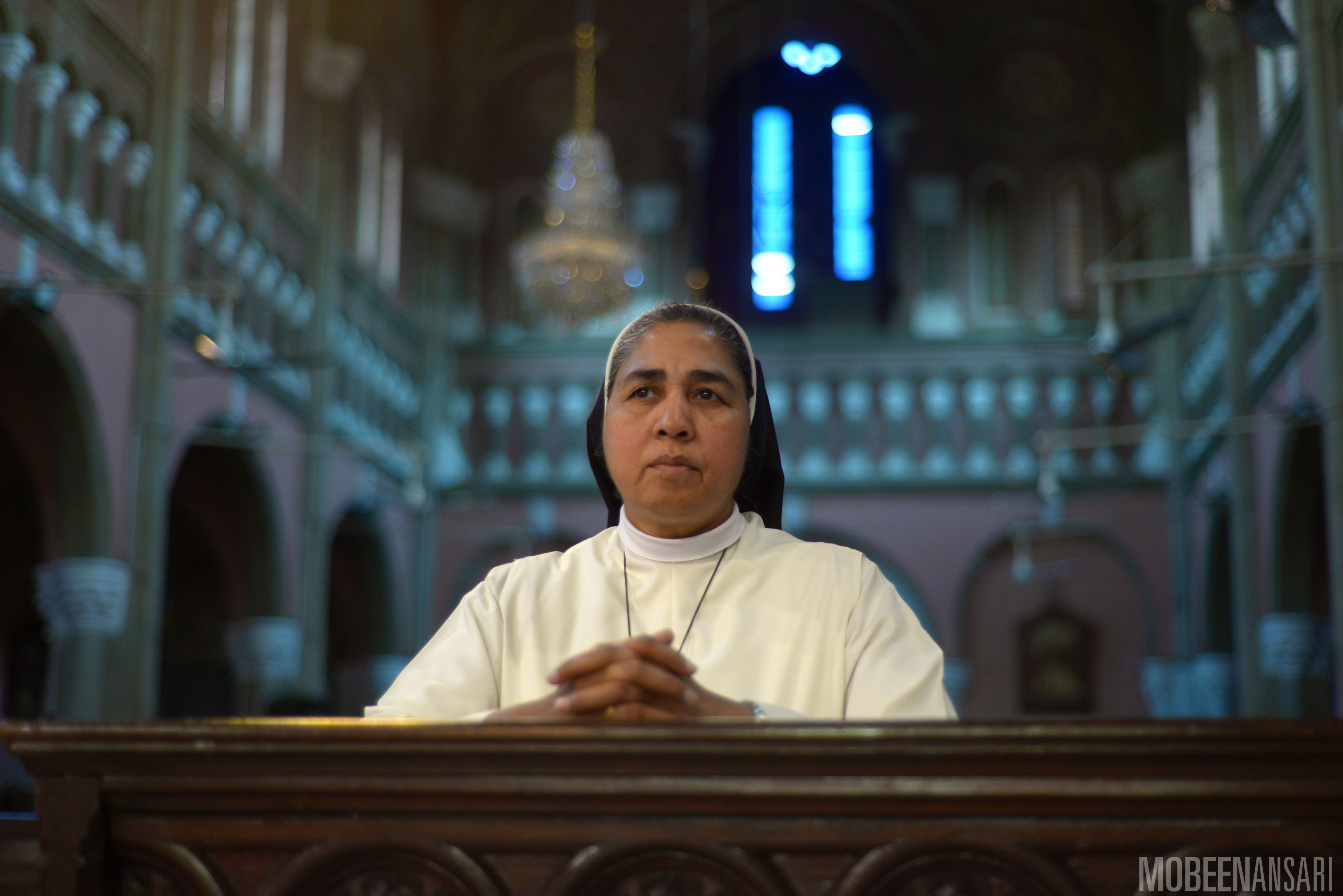 Sister Angelina at the Sacred Heart Cathedral in Lahore. Photo credit: Mobeen Ansari. Sister Angelina at the Sacred Heart Cathedral in Lahore. Photo credit: Mobeen Ansari.