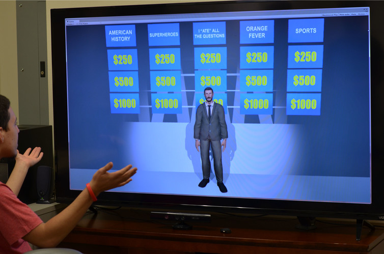 A college freshman interacts with the game show host for the first time. Interactive Systems Group, The University of Texas at El Paso, CC BY-ND A college freshman interacts with the game show host for the first time. Interactive Systems Group, The University of Texas at El Paso, CC BY-ND