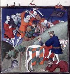 A 15th-century French miniature depicts the Battle of Manzikert. A 15th-century French miniature depicts the Battle of Manzikert.