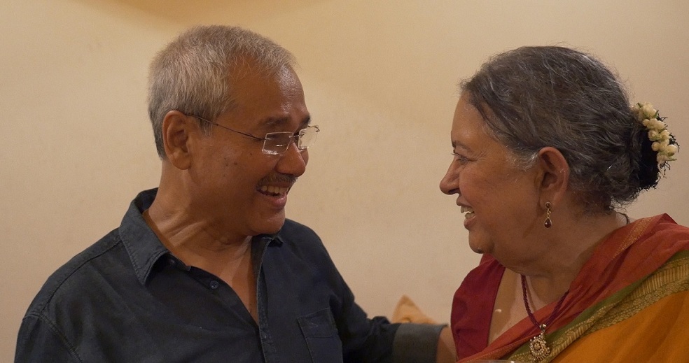 Jahnu Barua and Rani Day Burra at one of the farewell parties at Ganga Vihar. Courtesy Gautam Sonti. Jahnu Barua and Rani Day Burra at one of the farewell parties at Ganga Vihar. Courtesy Gautam Sonti.