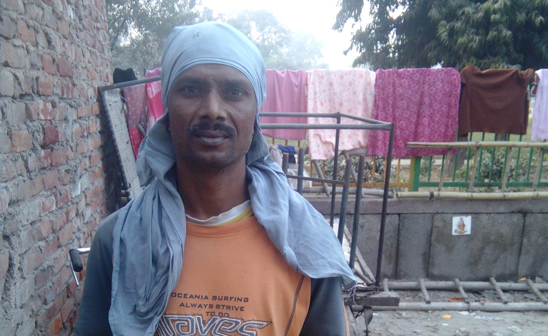 Veer Pal, 42, is employed at a fiber plate factory in Mayapuri. He refused to accept his wages in old high-denomination notes. Veer Pal, 42, is employed at a fiber plate factory in Mayapuri. He refused to accept his wages in old high-denomination notes.