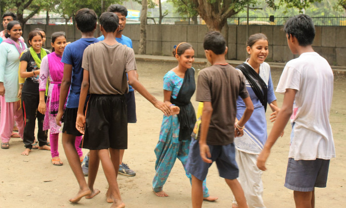 Most of the schools have very small grounds. Children have to be taken to public parks or grounds to play. Their happiness comes through from their faces. Image credit: Chinmay Athaley Most of the schools have very small grounds. Children have to be taken to public parks or grounds to play. Their happiness comes through from their faces. Image credit: Chinmay Athaley