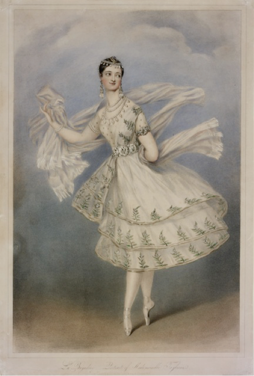 Marie Taglioni as La Bayadere, coloured lithograph, 1831 (V&A) Marie Taglioni as La Bayadere, coloured lithograph, 1831 (V&A)