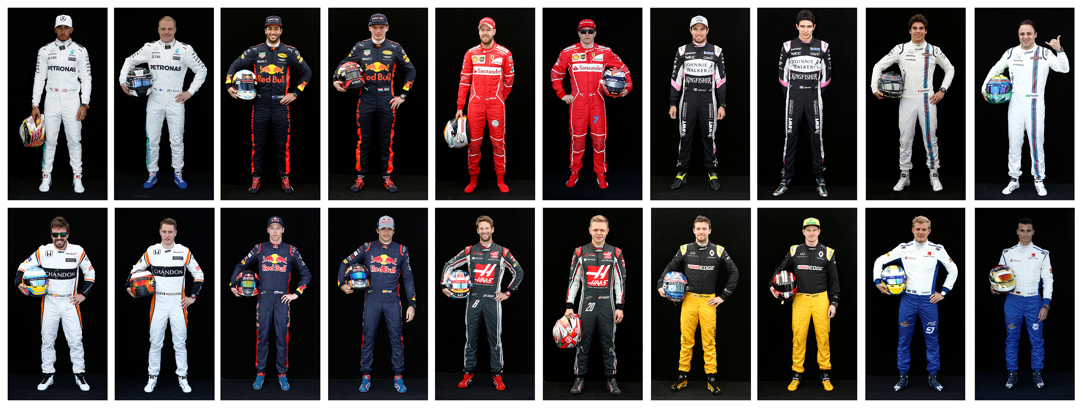 Combination image of all 20 drivers. Reuters Combination image of all 20 drivers. Reuters
