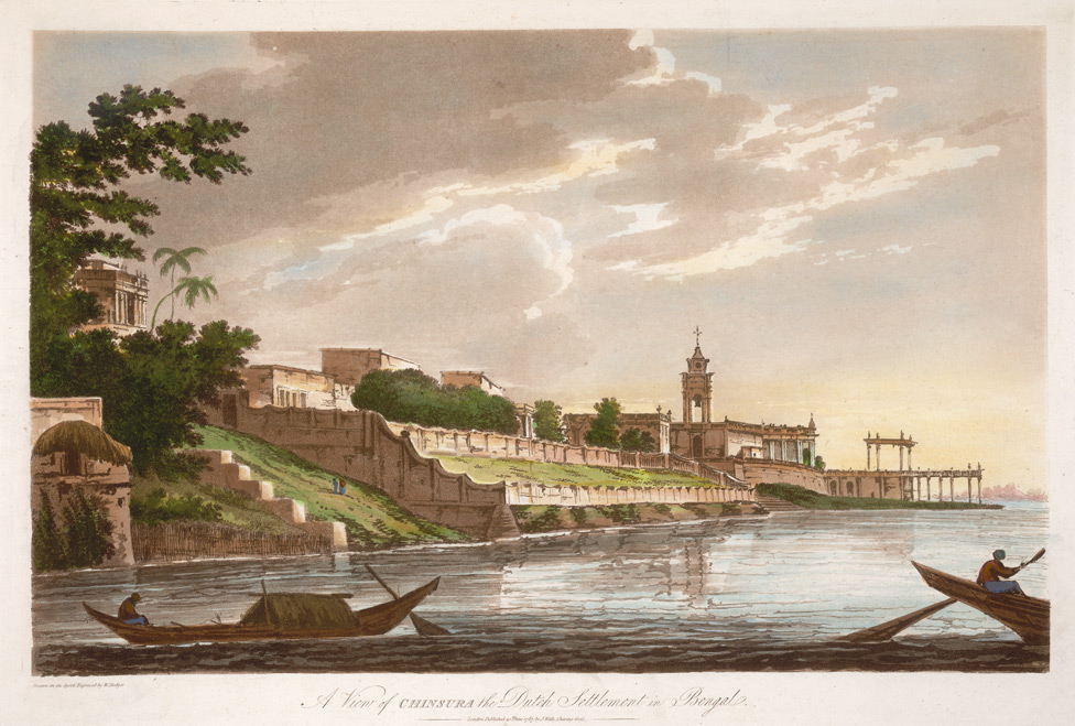 A View of Chinsura, the Dutch settlement in Bengal, by William Hodges, 1787. Image credit: Wikimedia Commons. A View of Chinsura, the Dutch settlement in Bengal, by William Hodges, 1787. Image credit: Wikimedia Commons.