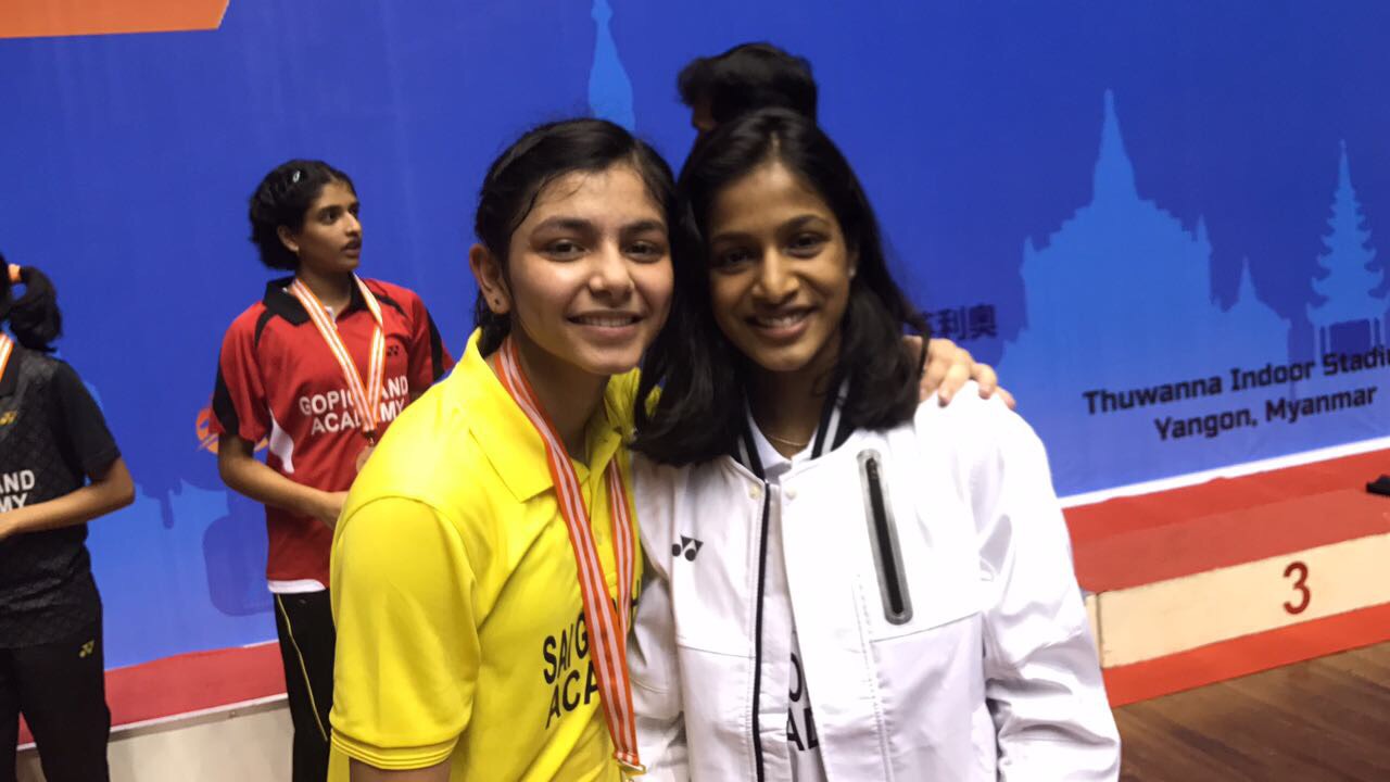 Samiya and her doubles partner Gayatri Gopichand Samiya and her doubles partner Gayatri Gopichand