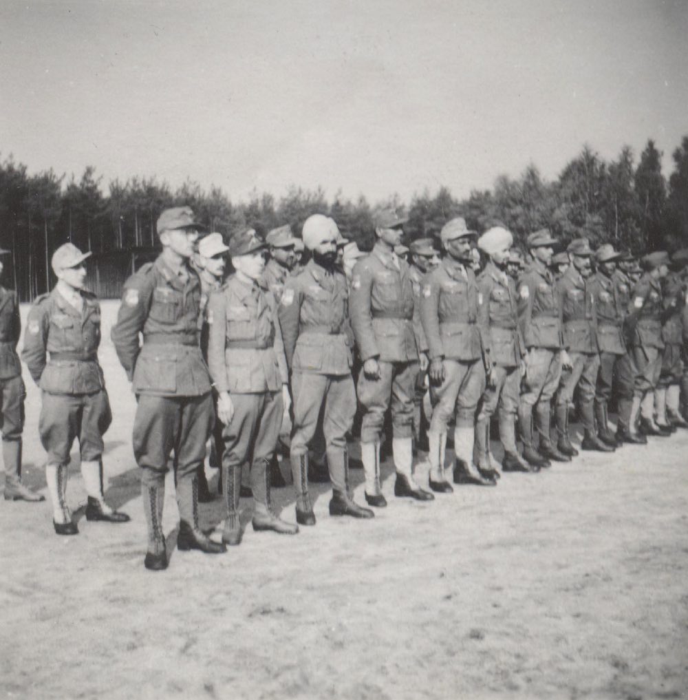 Indian and German officers of the Azad Hind Fauj on parade Indian and German officers of the Azad Hind Fauj on parade