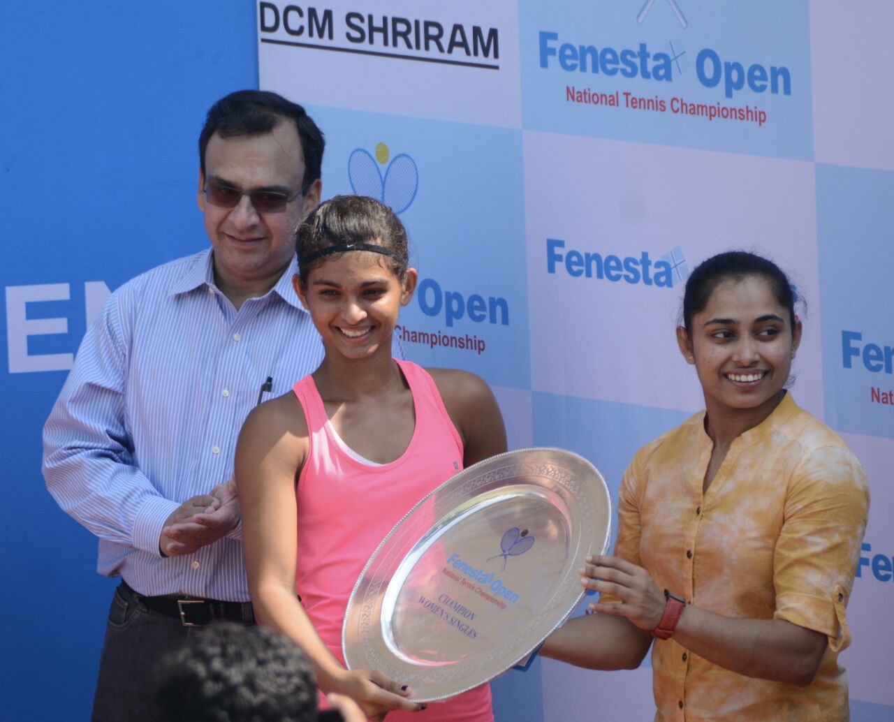 Receiving the Fenesta National Championships trophy from Dipa Karmakar. Image Credit: Mahak Jain Receiving the Fenesta National Championships trophy from Dipa Karmakar. Image Credit: Mahak Jain