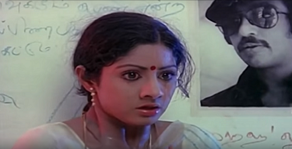 Sridevi in Sigappu Rojakkal (1978). Sridevi in Sigappu Rojakkal (1978).