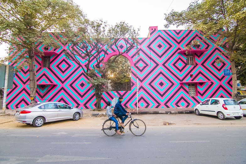 Australian artist Reko Rennie's 'Original Aboriginal', Block 10, Lodhi Colony. (Photograph by Akshat Nauriyal). Australian artist Reko Rennie's 'Original Aboriginal', Block 10, Lodhi Colony. (Photograph by Akshat Nauriyal).