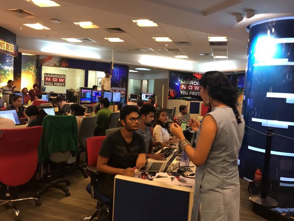 The Mirror Now newsroom. Credit: FayeDSouzaOfficial/Facebook.com The Mirror Now newsroom. Credit: FayeDSouzaOfficial/Facebook.com