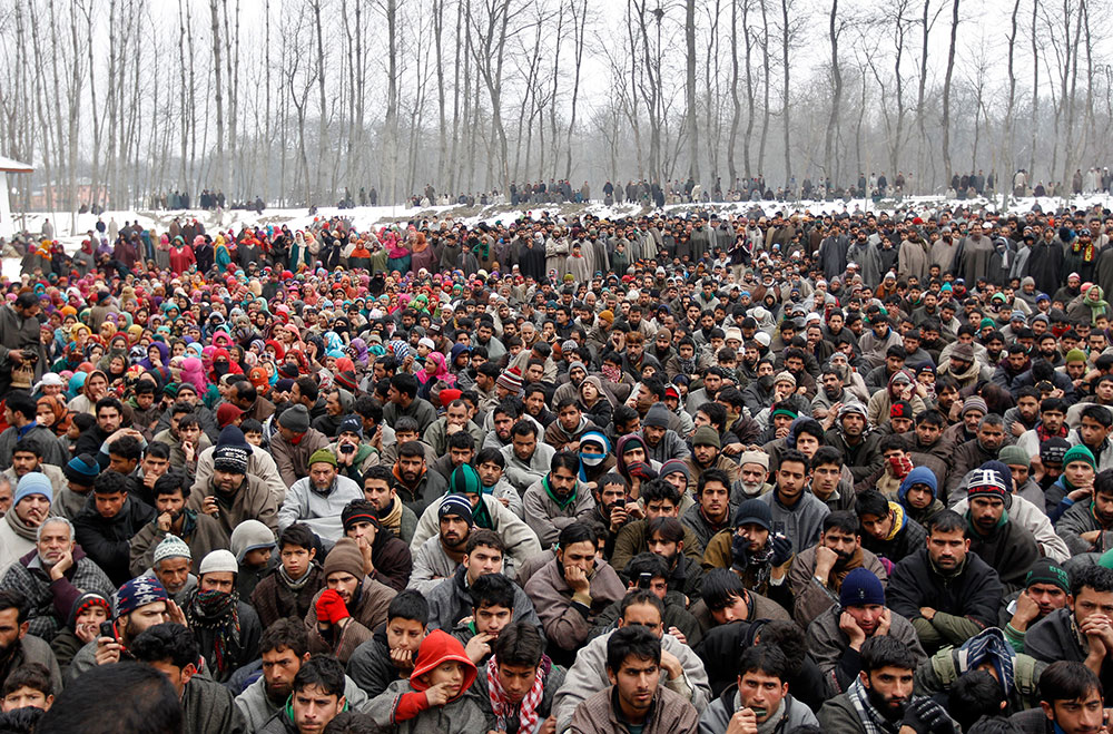 The funeral of Waseem Yousuf Dar, killed in January 2014, in Dogripora village south of Srinagar. The funeral of Waseem Yousuf Dar, killed in January 2014, in Dogripora village south of Srinagar.