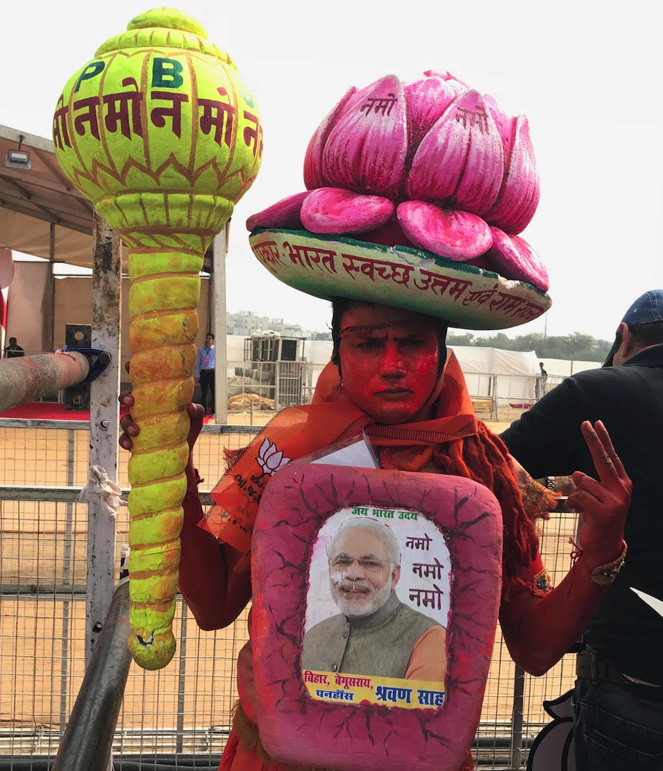 A supporter of Narendra Modi at the Kalol rally. Photo credit: Supriya Sharma A supporter of Narendra Modi at the Kalol rally. Photo credit: Supriya Sharma